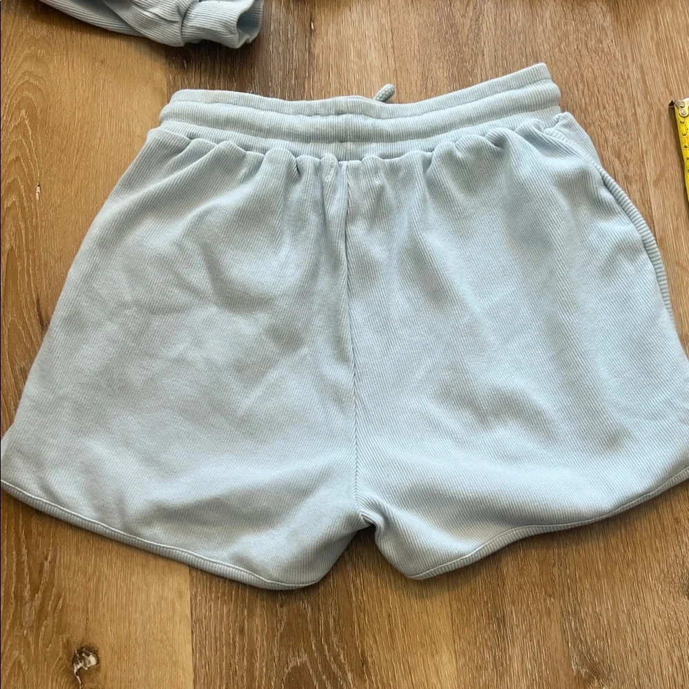 Jubilee Light Blue Cropped Sweatshirt and Shorts Set Small